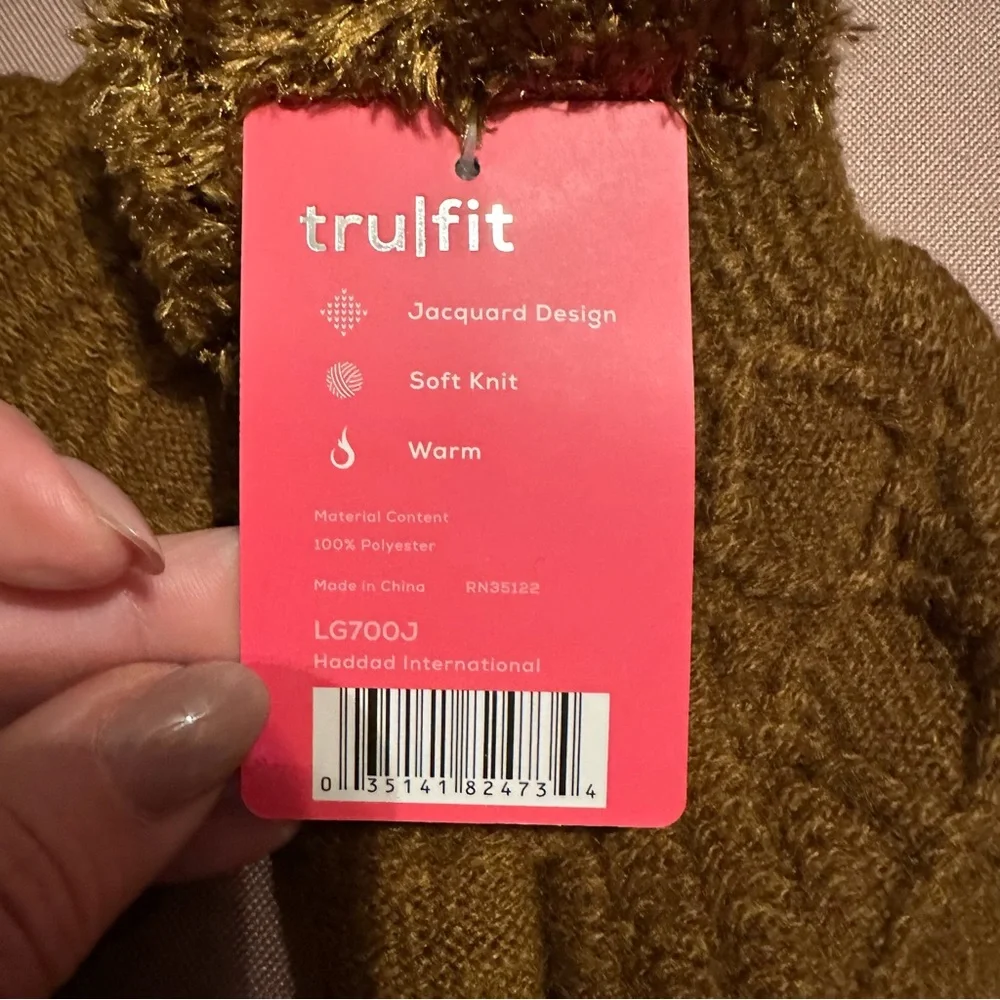 🆕 Trulfit Knit Brown Gloves One Size NWT